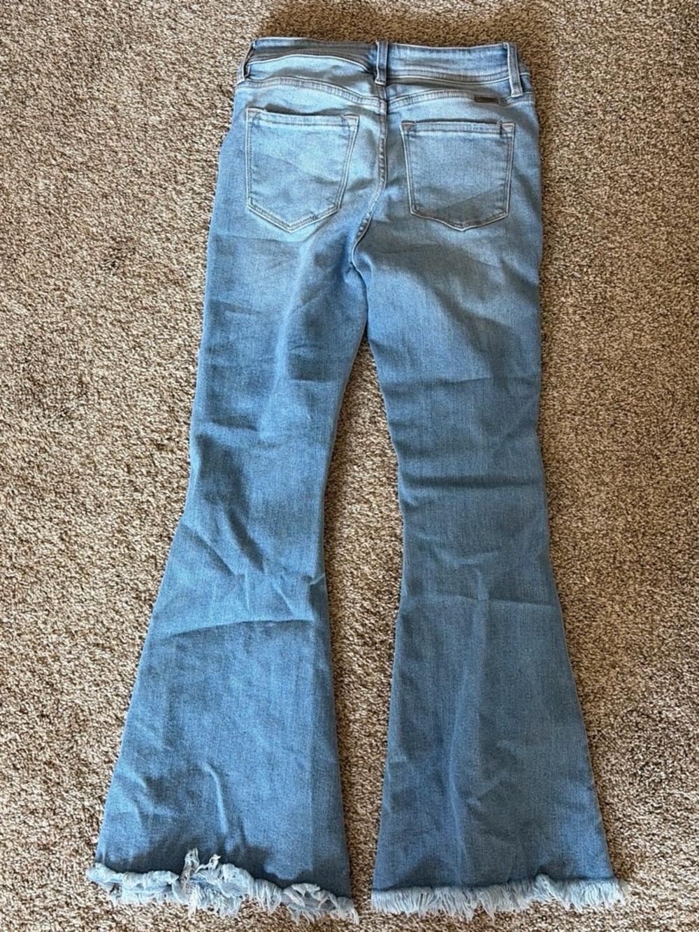 Maurices Light Blue Flared Jeans with Frayed Hem - Picture 2 of 5